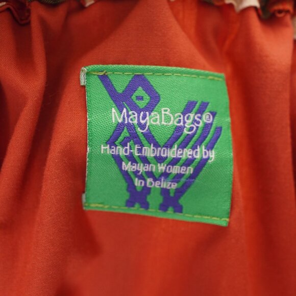 MayaBags Hand-Embroidered Bird of Paradise Bamboo Handle Tote Bag‎ - Picture 3 of 10